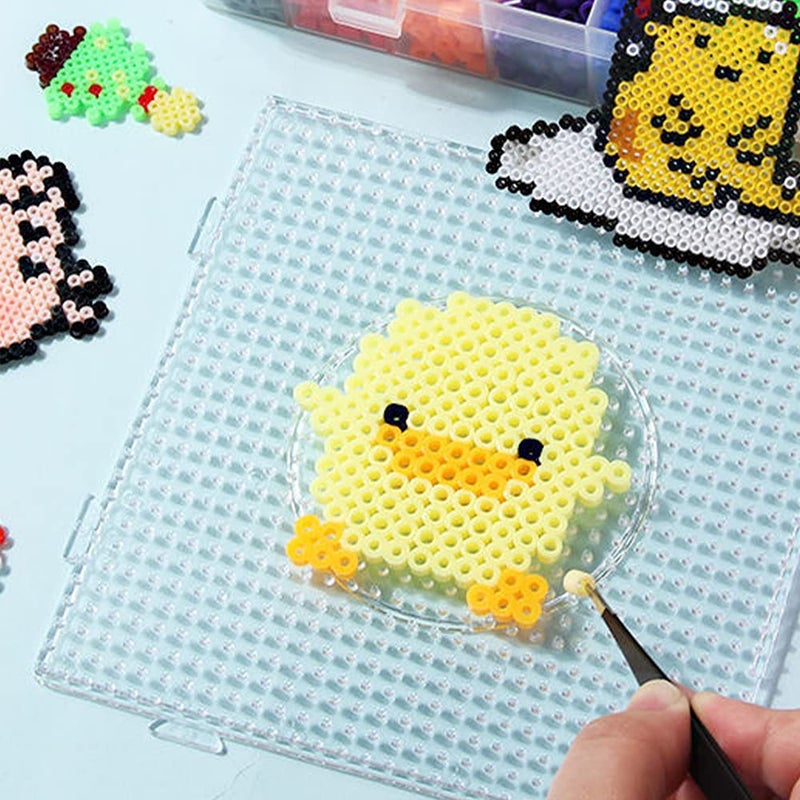 krastmon Fuse Beads Boards 5mm Large Clear Plastic Pegboards for Kids Craft Beads 4 PCS - Image 5